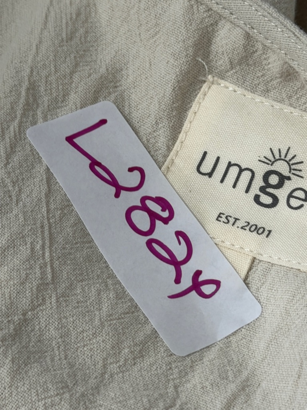 Umgee Cream Embroidered V-Neck Tunic with Navy Panels - Picture 12 of 12